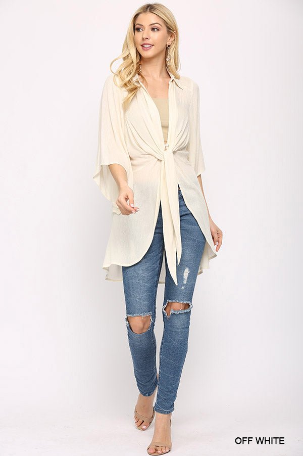 Tie Front Cardigan - 22 Palms Boutique