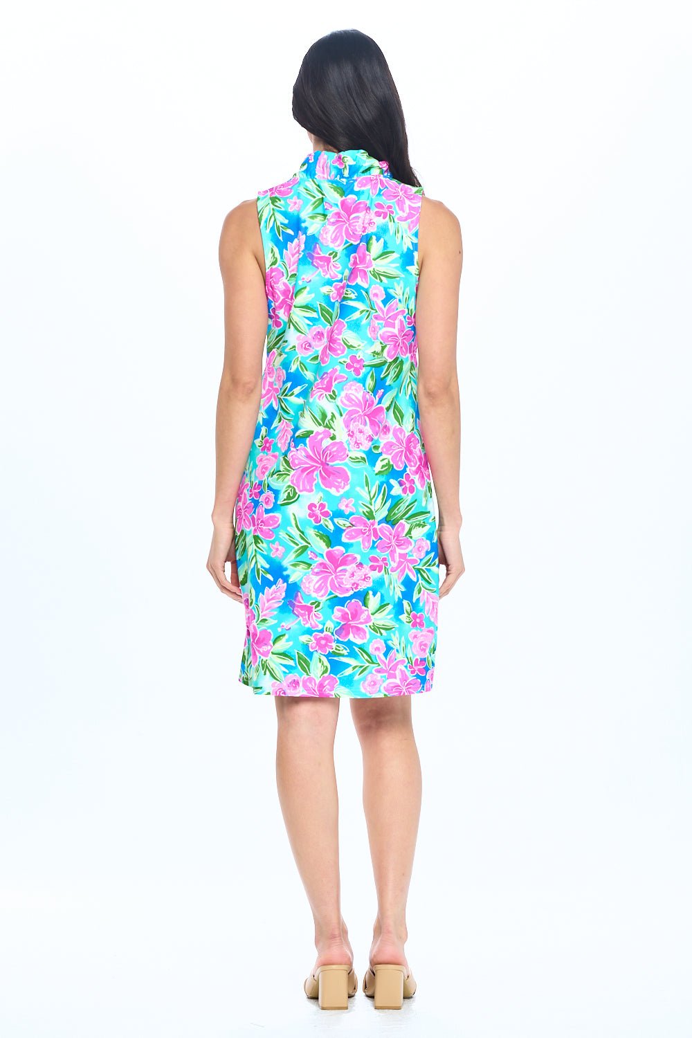 UPF 50 Ruffle Neckline Shift Dress "Avery" **2 Colors** - 22 Palms Boutique