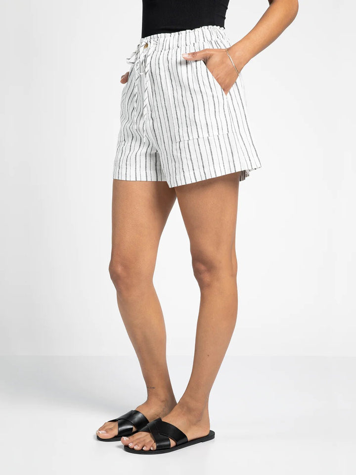 Veronica Linen Blend Shorts - 22 Palms Boutique